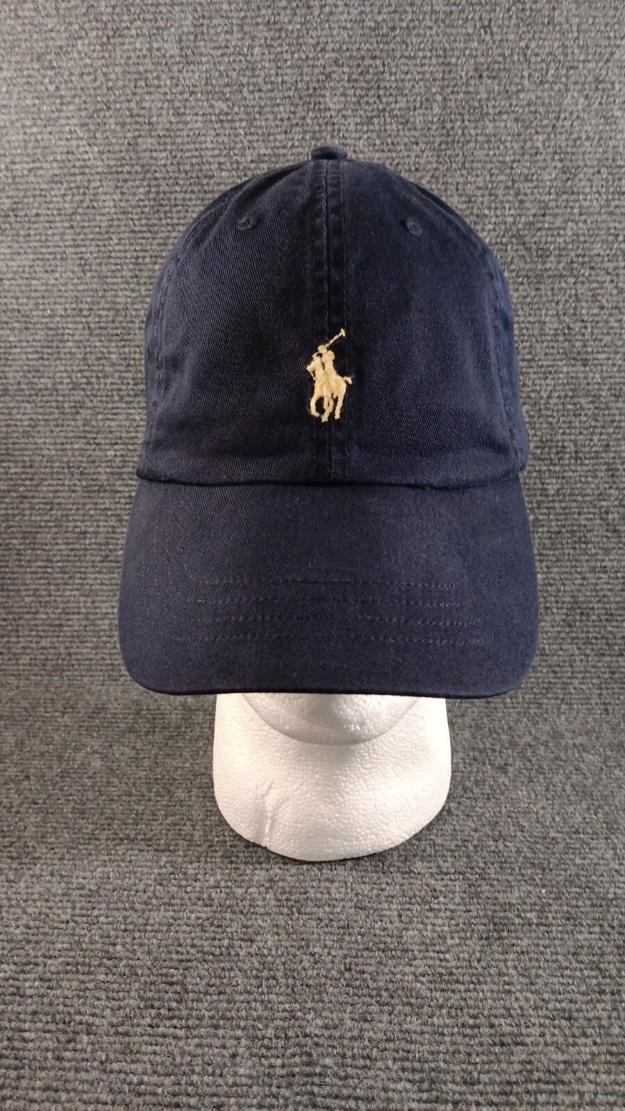 Cappello Polo Ralph Lauren Vintage Berretto Blu Giallo Pony Strap Back