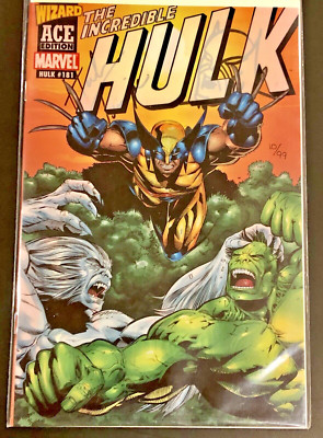 INCREDIBLE HULK #181 WIZARD ACE DYNAMIC FORCES SKETCHED & SIGNED HERB TRIMPE COA