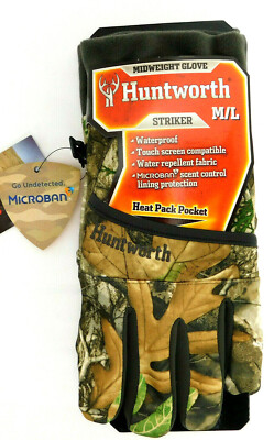 RealTree Edge SIZE M / L Huntworth Glove With Heat Pack Pocket Touch Screen Comp