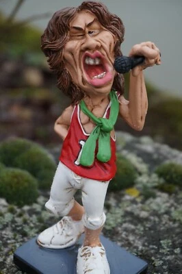 MERVEILLES6172 841.238 FIGURINE MICK JAGGER ROLLING STONES CARICATURE 16CM DISQUE CD DERNIER
