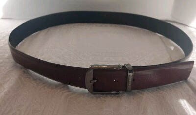 Authentic CANALI Leather Belt MENS Brown Black 100/115 BRASS ITALY Scuffed Luxur