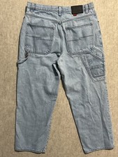 Vintage Bugle Boy 7M Jeans Baggy Carpenter Skater 34x28.5 Cyber Goth 90s Y2K