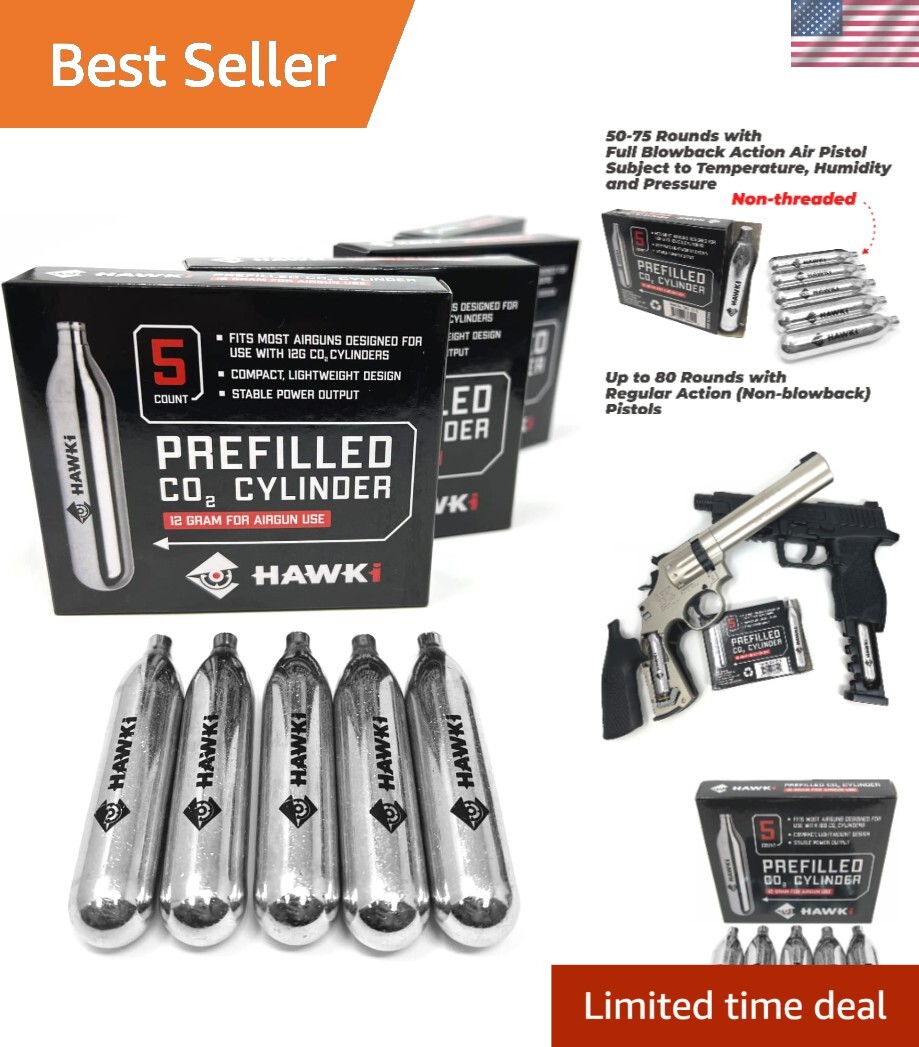 Cartuchos de CO2 Universal Fit 12g - Paquete de 20 para entusiastas del Airsoft y el Paintball