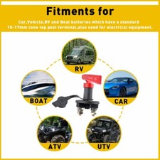 2x 12V Battery Master Disconnect Isolator On/Off Switch Boat Marine Caravan