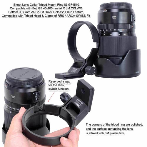 Trípode Clamp Tripod Ring Lens para Fuji GF 45-100mm f/4 R LM OIS WR - Imagen 4 de 14