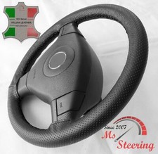 FOR LINCOLN NAVIGATOR 98-06 BLACK PERF LEATHER STEERING WHEEL COVER BLACK STIT