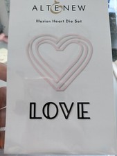 Altenew Illusion Heart Dies set Retired Framework Sentiment Valentine Love