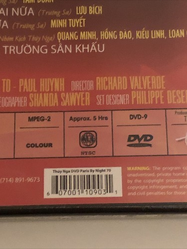 Paris by Night 70: DVD thu ca 2003 THUY NGA New And Sealed - Picture 11 of 12