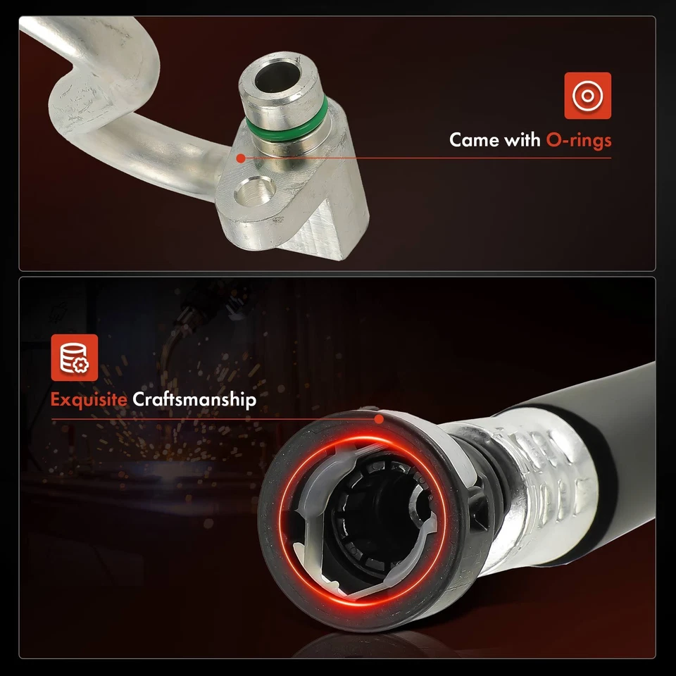 1x Línea de descarga de aire acondicionado para Fiat 500L 2014-2020 L4 1,4 L compresor a condensador Foto 3 de 4