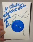 ACEO Original blue 365 buttons Acrylic painting.