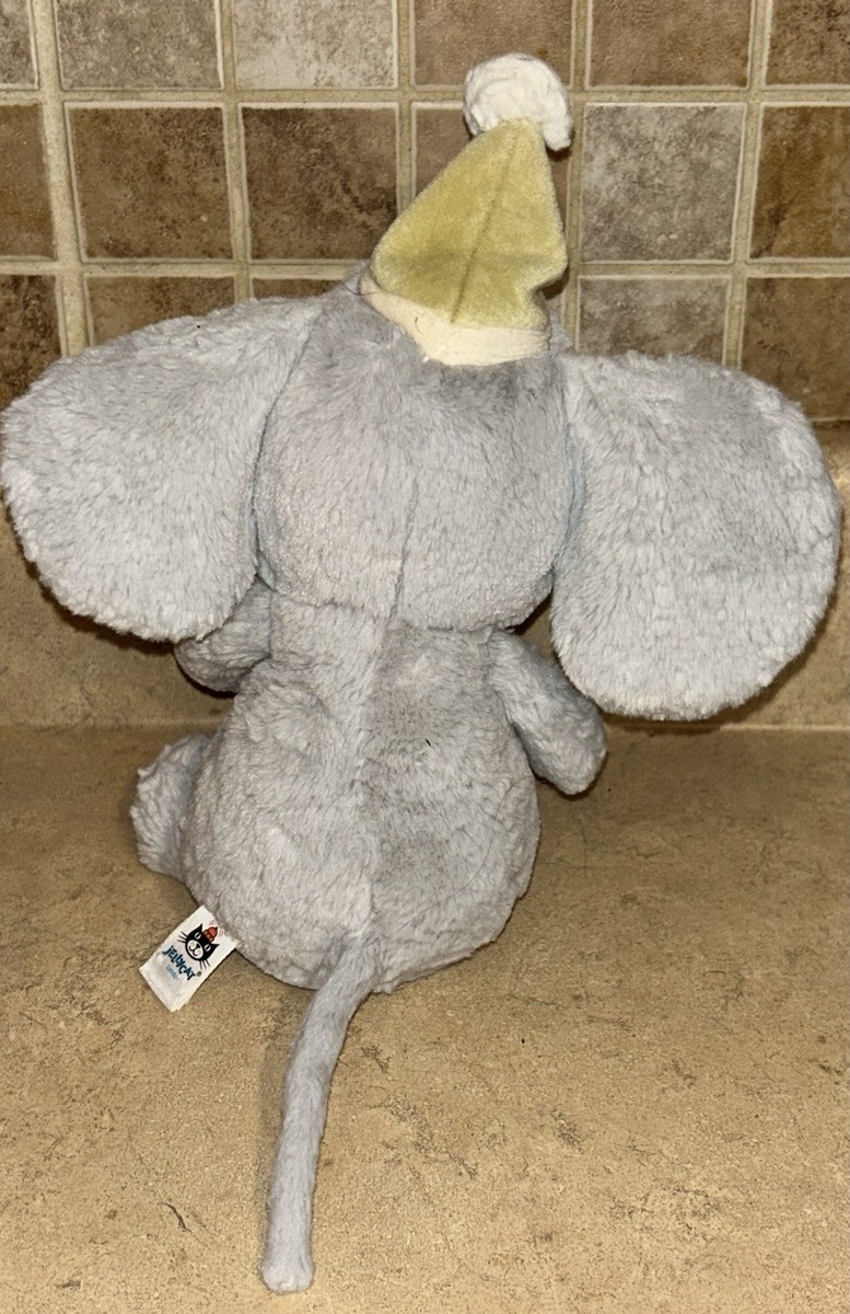 Rare Jellycat Jollipop Elephant Grey With Party Hat Preowened | eBay