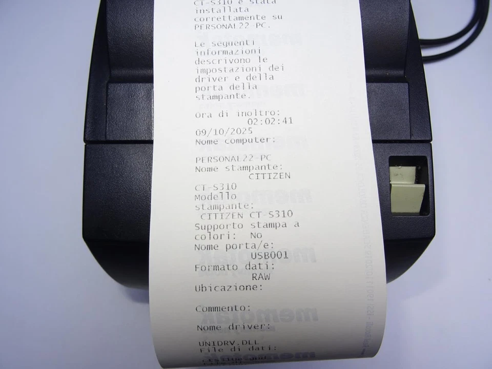 Stampante Termica CITIZEN CT-S310 CT-S310S USB  Barcode POS - Immagine 2 di 4