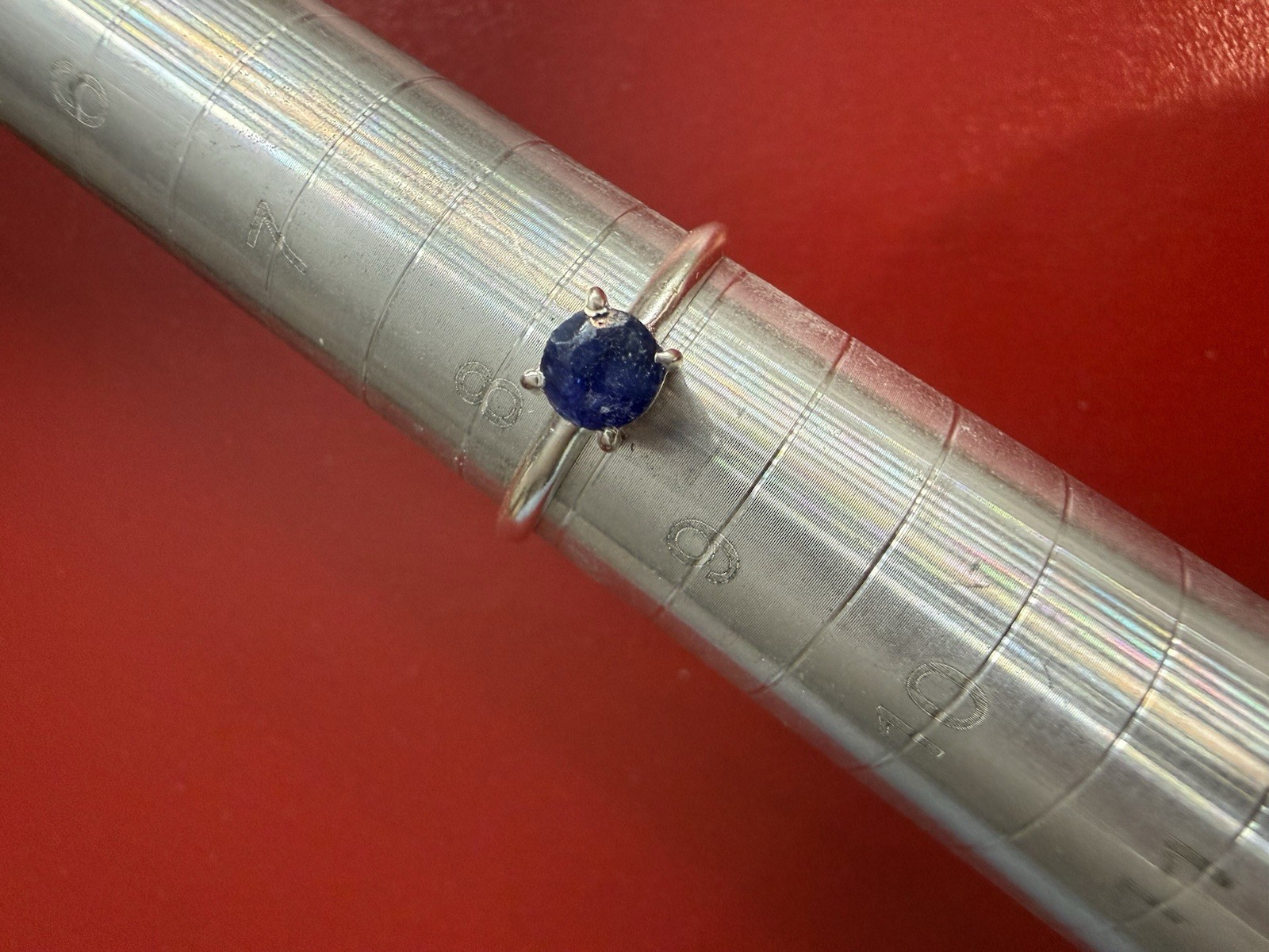 3 Sterling Silver Stacker Rings - Ruby Emerald Sa… - image 3