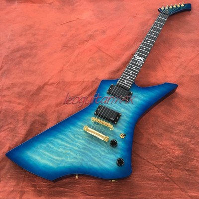 Chitarra Elettrica Mancina Blue Burst – Corpo Mogano, Tastiera Palissandro, 22 Tasti – Oro