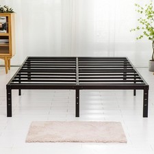 King Size Bed Frame 3500lbs Heavy Duty Metal Frames Steel Slats Support 14 Inch
