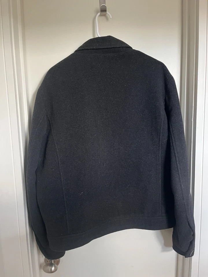 ¡CALIENTE! Kenneth Cole Reaction Hombre GRANDE Chaqueta Negra Polar con Bolsillos Foto 2 de 4