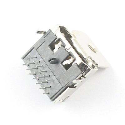 5Pcs USB HDMI 19 Pin DIP Right Angle Female Socket Connector With Mounting Ear