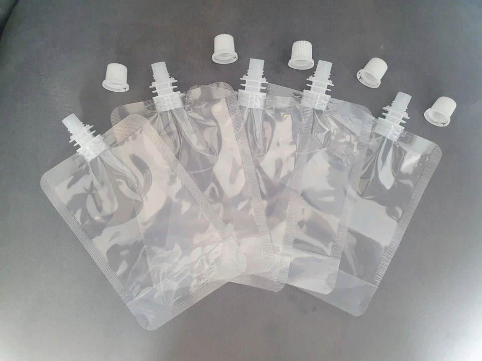 5 x 200ml Plastic Drink Pouches for Festival Camping Gigs Alcohol