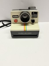 Vintage Polaroid SX-70 One Step White Rainbow Stripe Instant Land Camera
