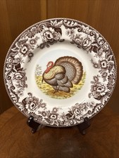 Spode Woodland Turkey Dinner Plate England 10 3/4