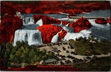Postcard Shoshone Falls In Scenic Twin Falls Idaho Linen KG4