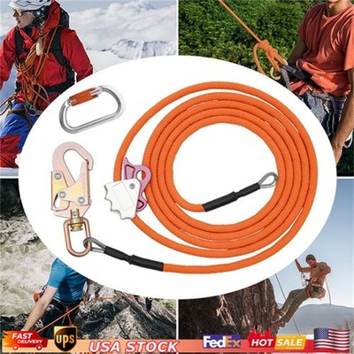 Climbing Lanyard Steel Core Flipline 1/2in*14ft Arborist Flipline For Tree Climb