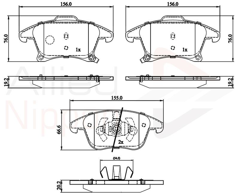 Brake Pad Set For Disc Front Fits Ford Galaxy Mondeo ALLIED NIPPON ADB32286