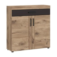 Schuhschrank Schuhkommode 2 TüRen 1 Schublade Grau Viking Eiche Dekor 93X100 Cm
