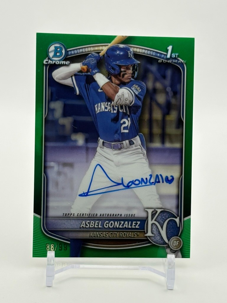 2025 Bowman Chrome 1st Asbel Gonzalez Green Chrome Prospect Auto /99