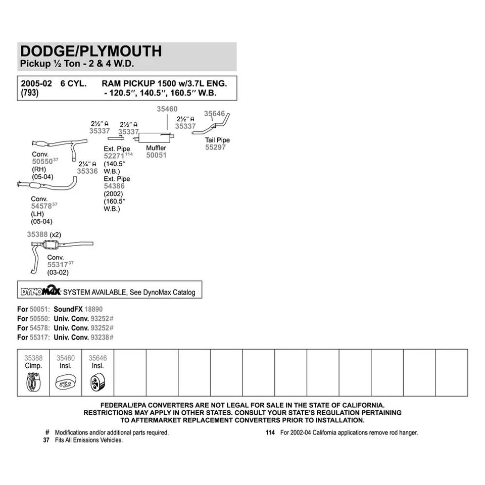 For Dodge Ram 1500 02-05 Exhaust Muffler SoundFX Steel Oval Direct-Fit Foto 3 de 4