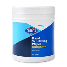 Clorox Hand Sanitizing Wipes 270 Count Alcohol Free Germ Removal Canister