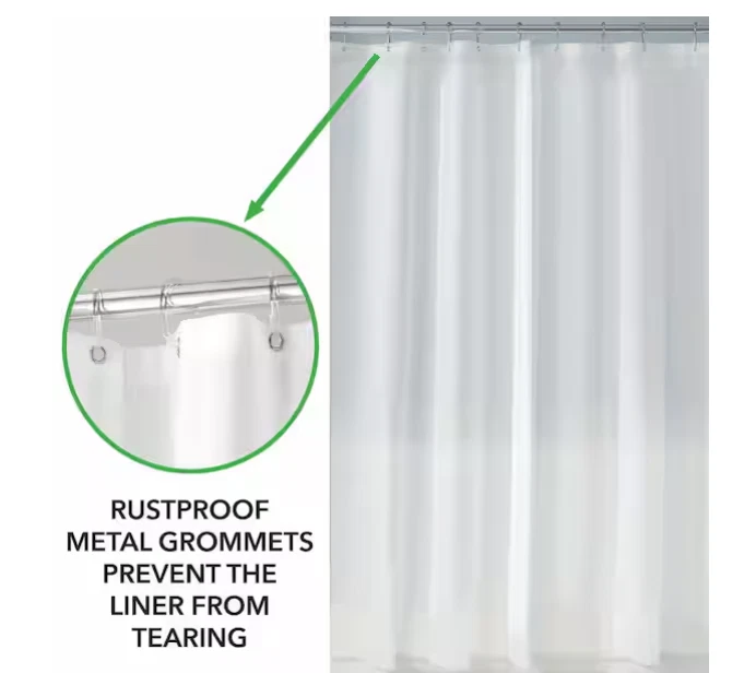 Revestimiento de cortina de ducha interDesign EVA, escarcha, 54x"78", peso pesado Foto 2 de 3
