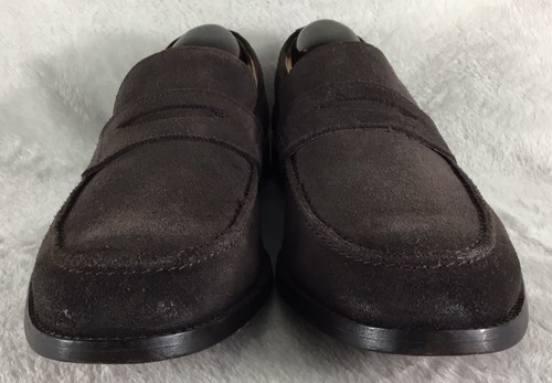 Clarks James Free Penny Loafers Mens 10 M Dark Brown Suede Leather Slip On Shoes - Picture 4 of 11