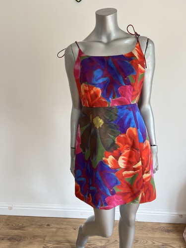 Ted Baker Dress Womens TB2 UK 10 Lyneen Floral Print Tie Shoulder Mini & Pockets - Picture 5 of 20