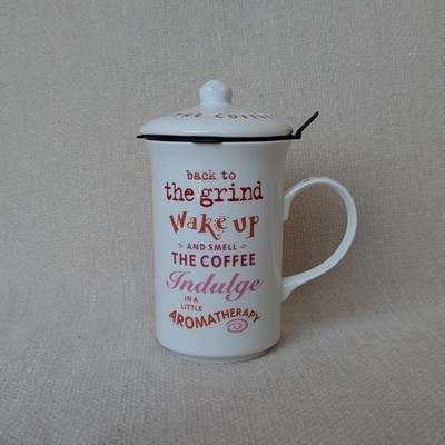 Whittard Of Chelsea Wake Up And Smell the Kaffeebecher mit Deckel & Teeei Hergestellt in UK 