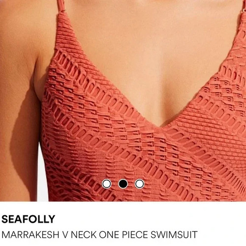 NWT $222 SEAFOLLY Australia Marrakesh V-neck one piece swimsuit Size 6 - Picture 4 of 7