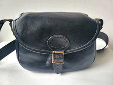 LEATHER CARTRIDGE GUN BAG BLACK SHOULDER HUNTING SHOOTING FISHING