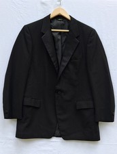 After Six Black Tuxedo Jacket Satin-Notched Lapel Wool/Polyester Men's 42R