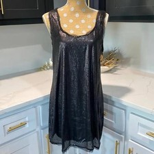ELLA MOSS 'Sheena' ~ Black Sequins Popover Sheath Clubwear Dress M NEW $188.