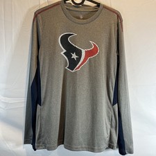 NFL HOUSTON TEXANS YOUTH LARGE 14/16 LONG SLEEVE T-SHIRT FOOTBALL JERSEY FABRIC