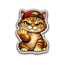 Angry Cat Sticker 4 Inch Vinyl Decal Funny Sticker Adult Humor