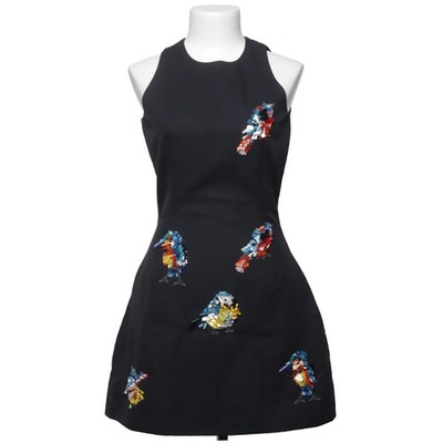 MSGM, Kleid, Größe: 34, Schwarz/Mehrfarbig, Baumwolle/Polyester, Sonstiges #nvx