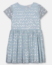 Stella McCartney Kids Shell Foil Tulle Dress Girls Size 14 Light Blue