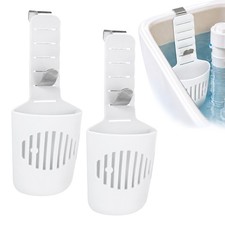 2-Pack Silicone Toilet Tank Tablet Holder  2-Pack Rustproof Hook, White