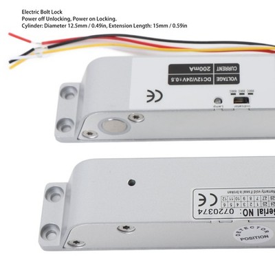 Electric Drop Bolt Lock DC12 24V NC Mode Fail Safe Electric Mortise Lock Wit SET