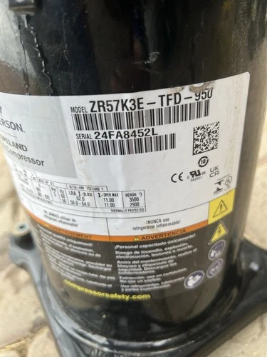 COPELAND SCROLL COMPRESSOR model   ZR57K3E - TFD - 950 Year 2024 460v   3 phase 