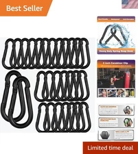 60PCS Black Spring Snap Hooks, M8 5/16Inch Carabiners