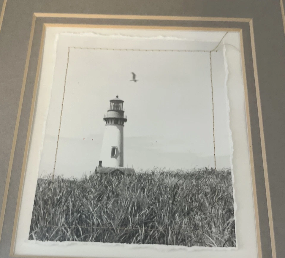 Pier1 Imports Lighthouse Matted Framed Wall Art 13x 15” Heidi Fruehan By The Sea - Image 2 of 4