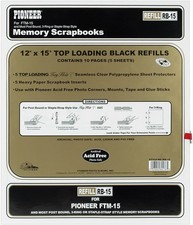 Pioneer Universal Top-Loading Page Protectors 5/Pkg 12"X15" W/Black Inserts 