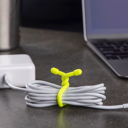 Nite Ize 2-Pack Gear Tie Reusable Rubber Twist Tie, 6" - Neon Yellow - 第 10/12 張圖片